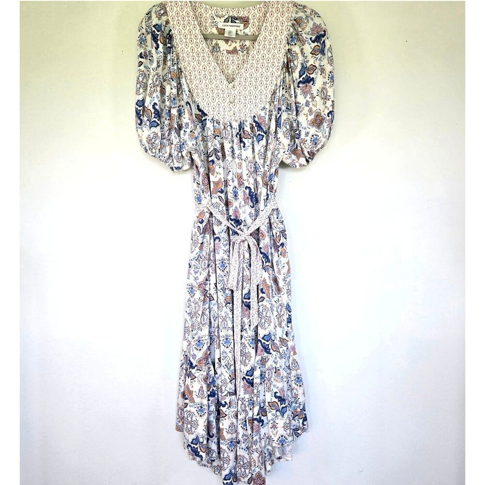 Lucky Brand peasant boho style midi dress. Size medium.